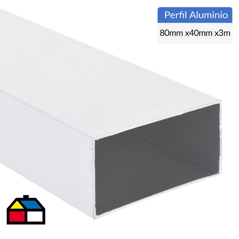 SUPERFIL - Tubular Aluminio 40x80x1,2 mm Blanco  3 m