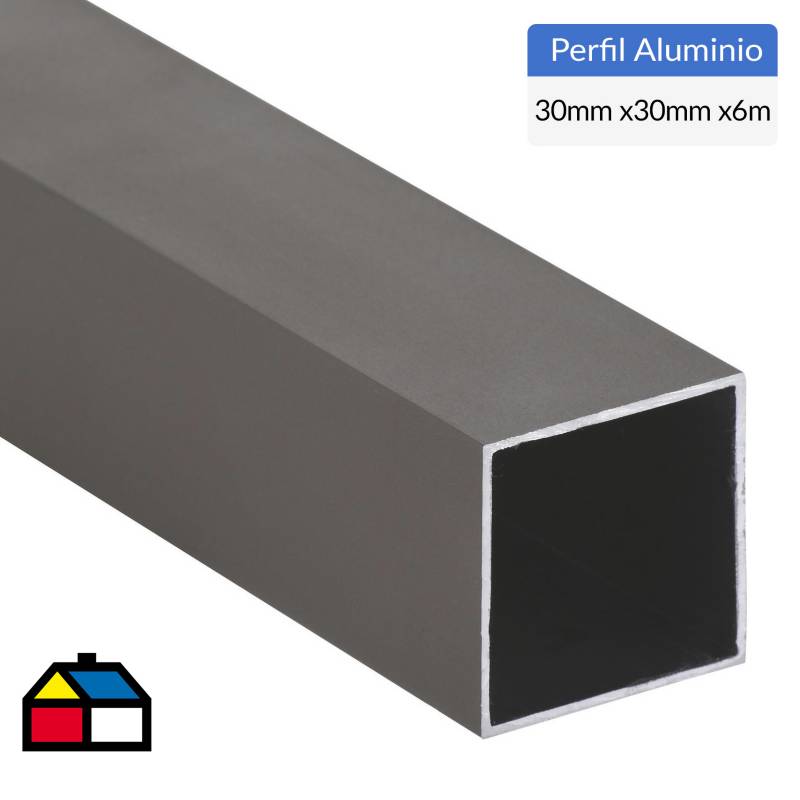 SUPERFIL - Tubular Aluminio 30x30x1 mm Titanio  6 m