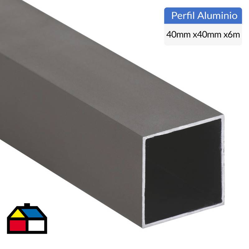 SUPERFIL - Tubular Aluminio 40x40x1 mm Titanio  6 m