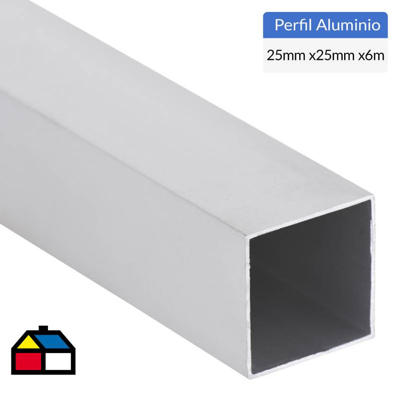 SUPERFIL - Tubular Aluminio 25x25x1 mm Mate  3 m