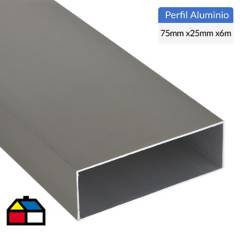 SUPERFIL - Tubular Regla Aluminio 75x25x1 mm Titanio  6 m