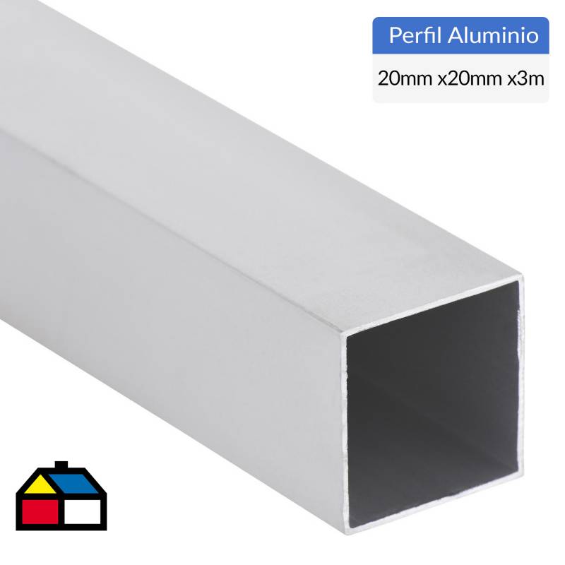 SUPERFIL - Tubular Aluminio 20x20x1 mm Mate  3 m
