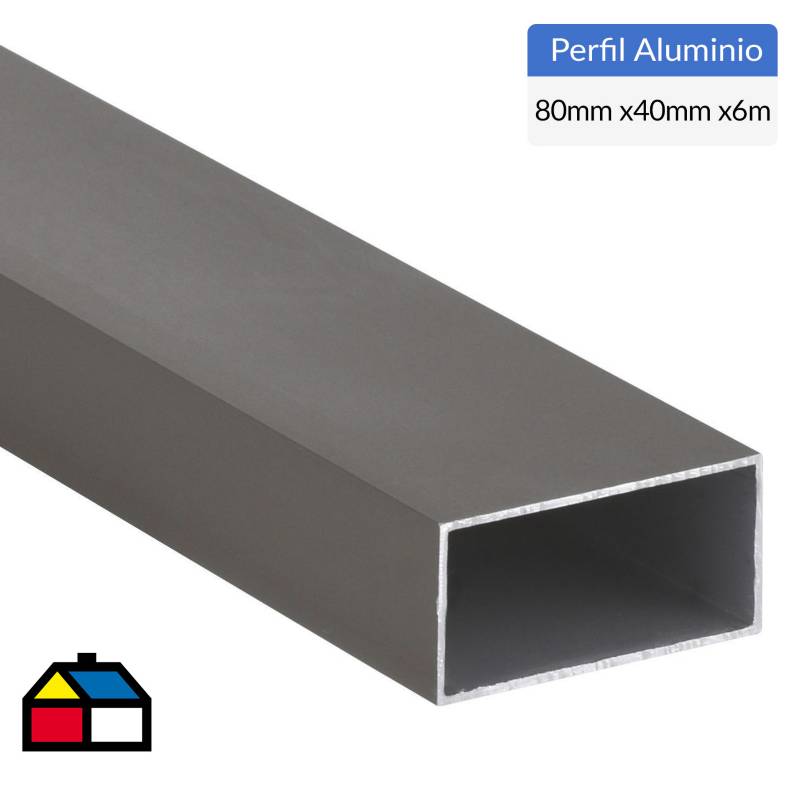 SUPERFIL - Tubular Aluminio 40x80x1 mm Titanio  6 m