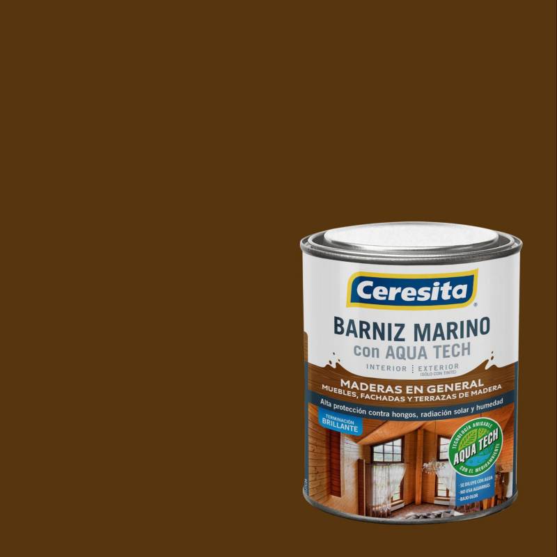 CERESITA - Barniz Marino Aquatech Roble 1/4 gl