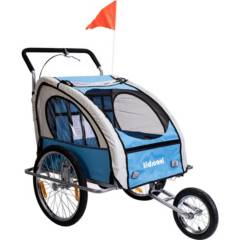 KIDSCOOL - Carro jogger y trailer azul Kidscool