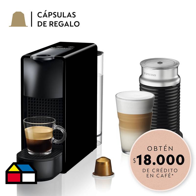 NESPRESSO - Cafetera Essenza mini 0,6 litros negro + Aeroccino