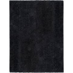 IDETEX - Alfombra shaggy lisa 150x200 cm negro