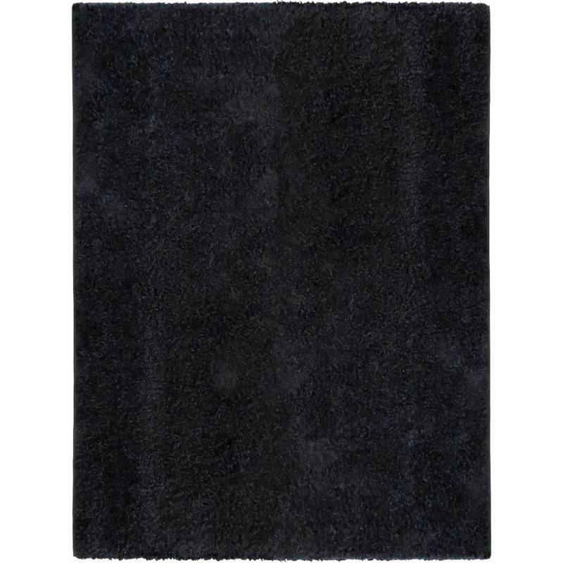 IDETEX - Alfombra shaggy lisa 150x200 cm negro.