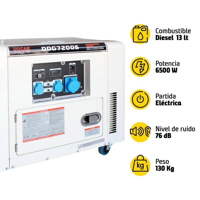 Generador Monofasico Partida Electrica Diesel 5,5Kva - Flowmak