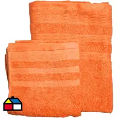 ILLUSIONS - Set toallas 500g 2 piezas naranjo