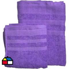 ILLUSIONS - Set toallas 500g 2 piezas morado