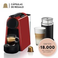 NESPRESSO - Cafetera Essenza mini 0,6 litros rojo + Aeroccino