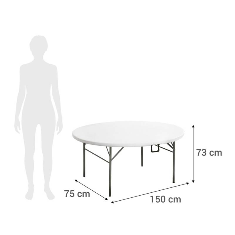 Mesa plegable redonda 150cm*75cm