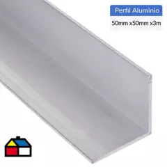 SUPERFIL - Pack ángulo aluminio 50x50x3 mm natural   3 m, 6 unidades
