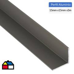 SUPERFIL - Pack ángulo aluminio 15x15x1 mm titanio  3 m, 6 unidades