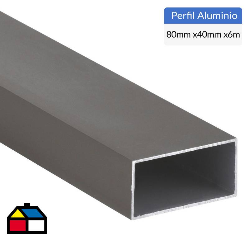 SUPERFIL - Pack tubular aluminio 40x80x1 mm titanio  6 m, 6 unidades