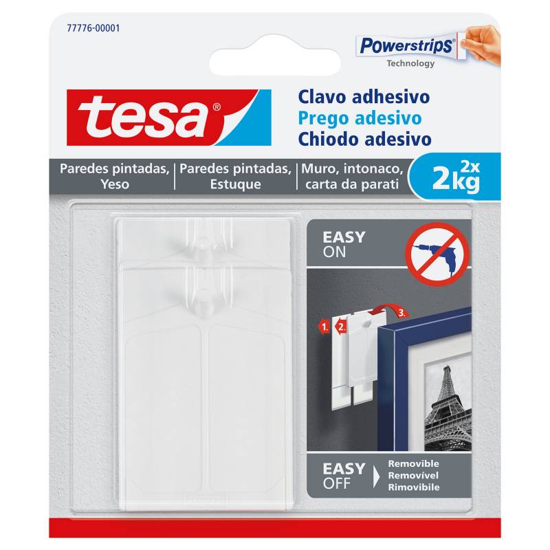TESA - Clavo adhesivo para paredes pintadas y yeso 2 kg