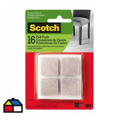 SCOTCH - Fieltros protectores cuadrados beige 16 unidades