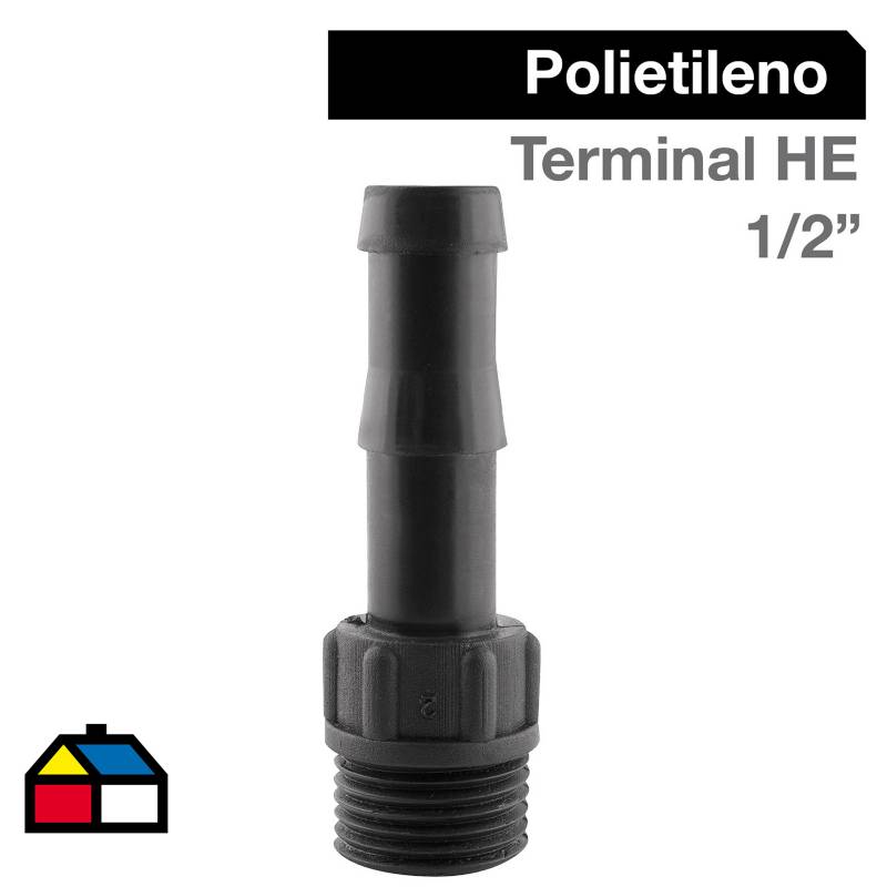 HOFFENS - Terminal Polietileno PACK 3 1/2" Negro 3u