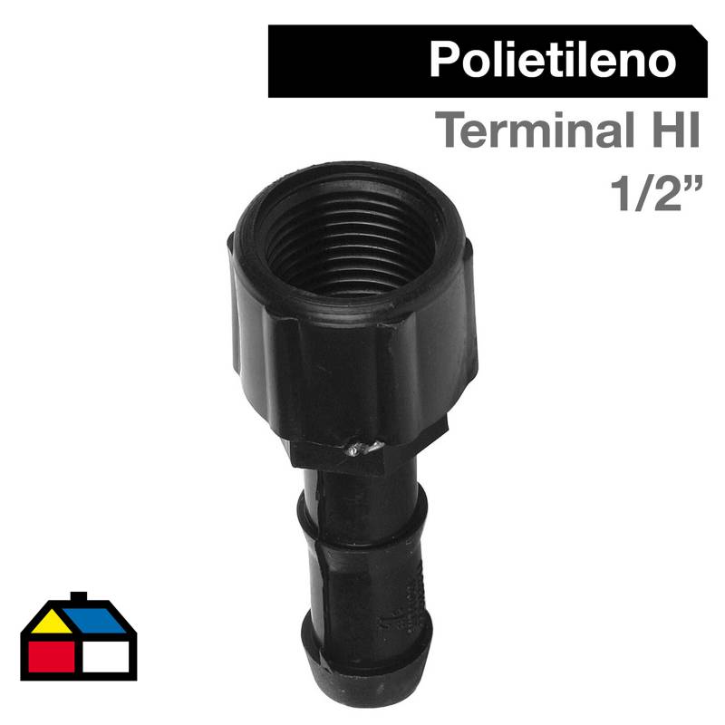 HOFFENS - Terminal Polietileno PACK 3 1/2" Negro 3u