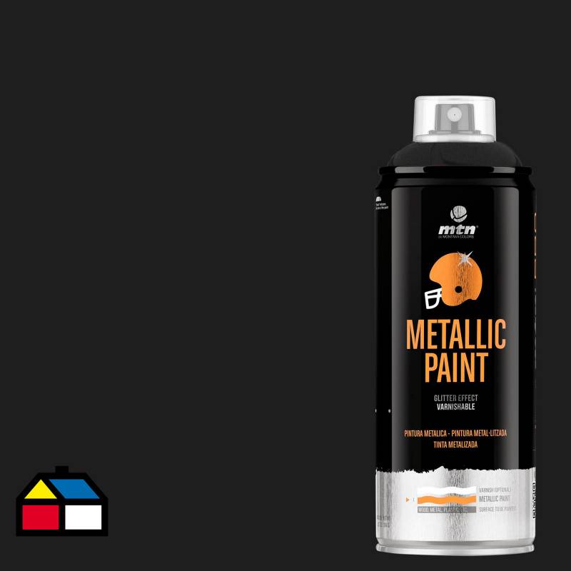 MONTANA COLORS - Pintura Metalizada en Spray Negro Metálico 400ml.