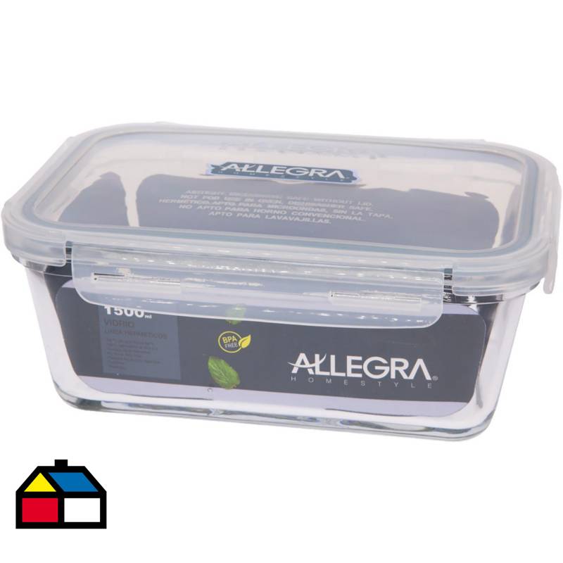 ALLEGRA - Hermético vidrio rectangular 1000 ml