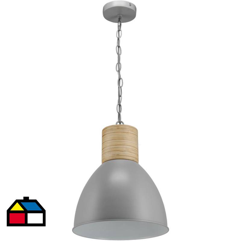 JUST HOME COLLECTION - Lámpara de colgar Metal y madera Assen  Gris y café