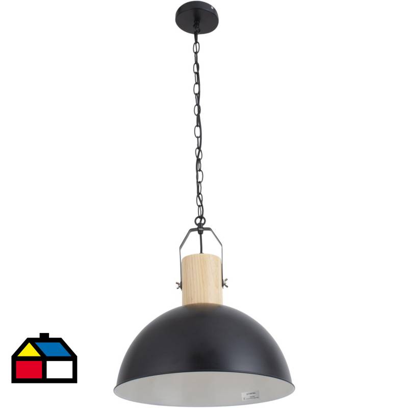 JUST HOME COLLECTION - Lámpara de colgar Metal y madera Bissen Negro