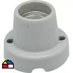 HALUX - Portalámpara cerámica base recta blanco