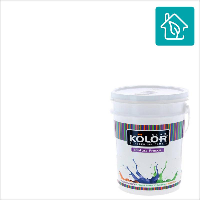 KOLOR - Esmalte al agua uso interior terminacion satin blanco/base 2 galones estandar