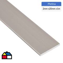 ARCANSAS - Pletina aluminio titanio cepillado 20x2 1 mt