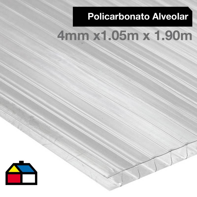 DVP - Policarbonato alveolar 1050x1900x4 mm transparente