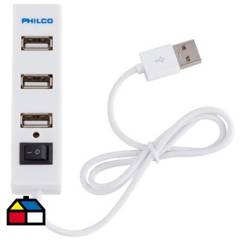 PHILCO - Mini hub USB 2 o 4 puertos usb