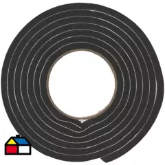 FIXSER - Burlete espuma goma negro 9,5 mm x 7,9 mm