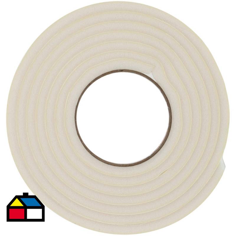 FIXSER - Burlete espuma goma blanco 9,5 mm x 7,9 mm