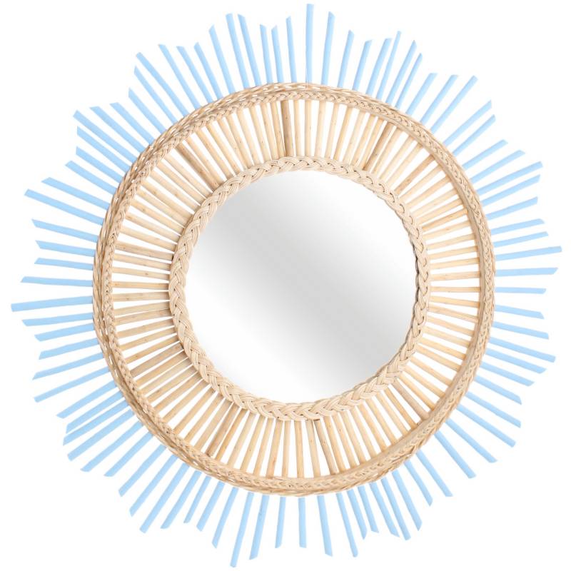 LA MIMBRESIA - Espejo redondo 80 cm celeste