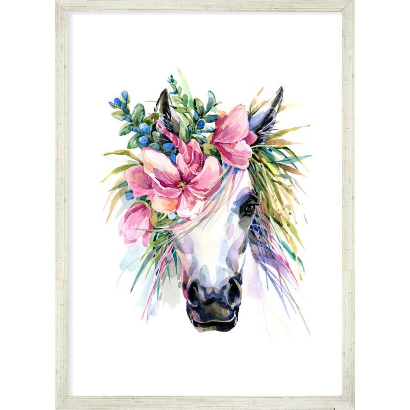 RETELA - Cuadro Flower Horse 50x35 cm