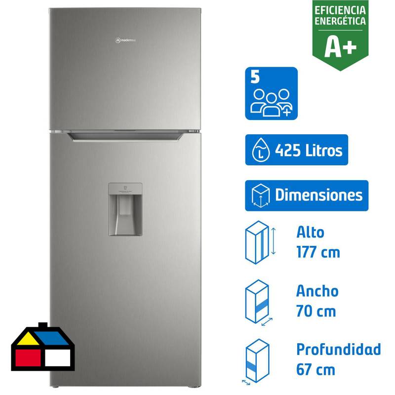 MADEMSA - Refrigerador no frost top mount freezer 425 litros inox