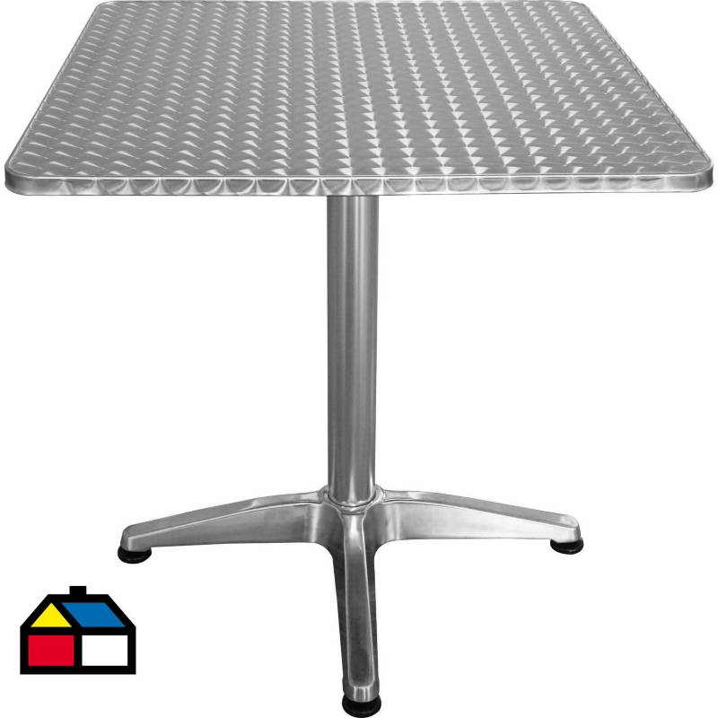 JUST HOME COLLECTION - Mesa cuadrada 70 cm aluminio. Aluminio