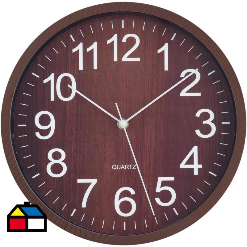 JUST HOME COLLECTION - Reloj wooden 29x29cm oscuro