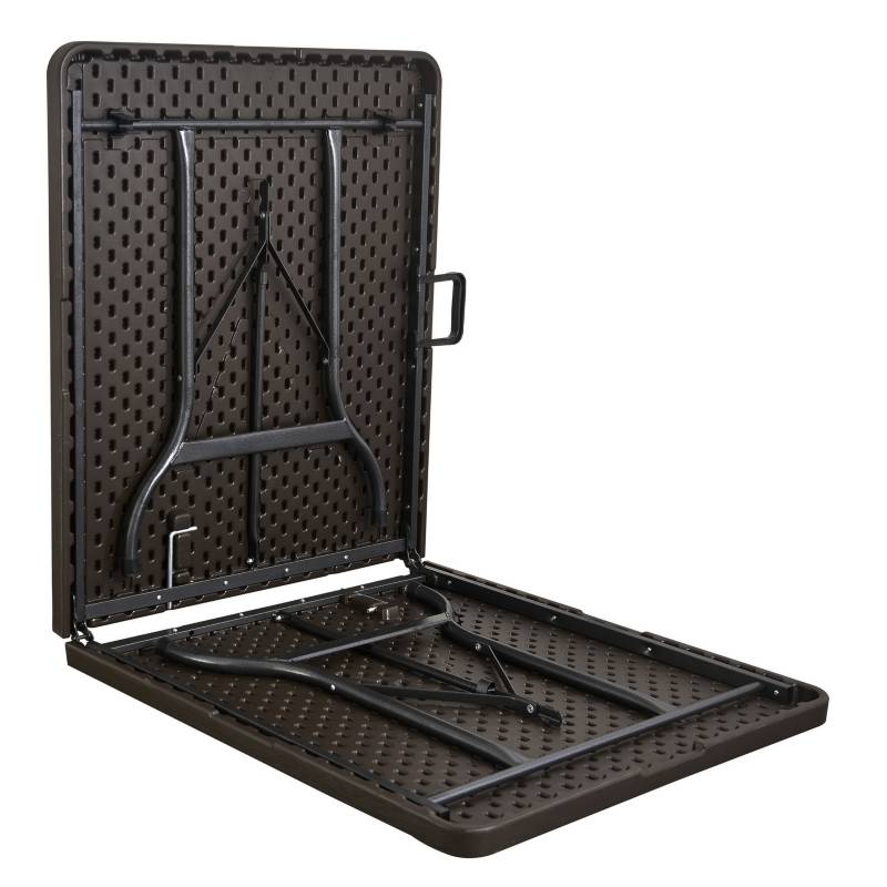 Mesa Plegable 180 *76 *74cm diseño madera/color gris oscuro – tipo maleta  QRubber – QRubber Chile