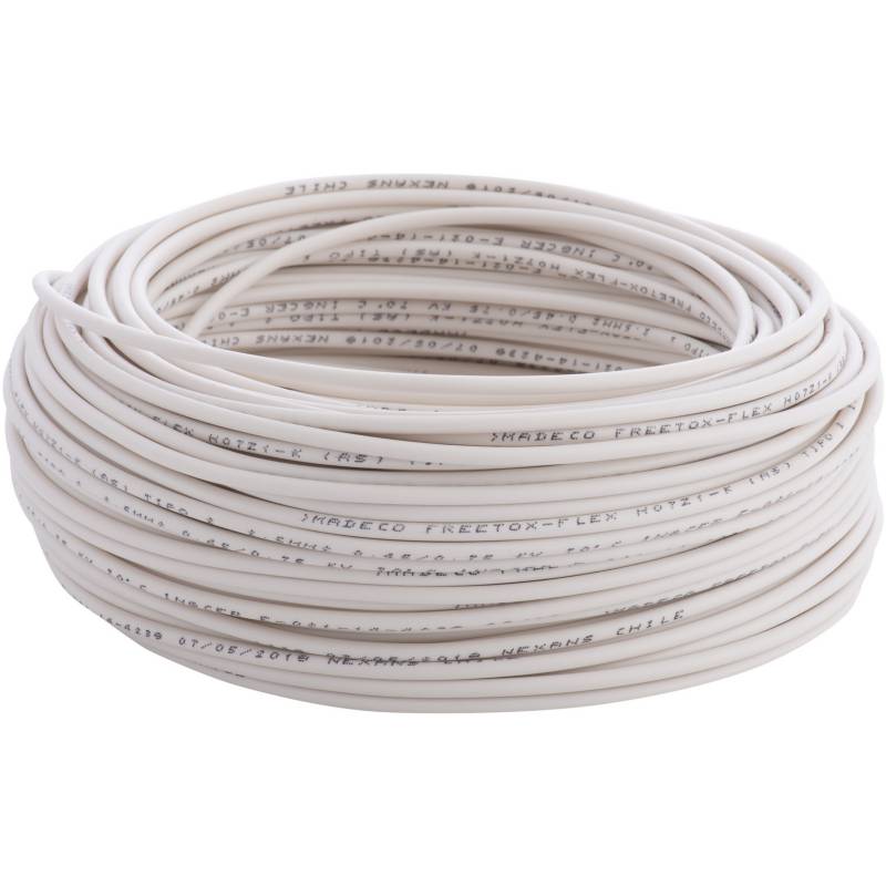 MADECO - Cable libre de halógenos (H07Z1K) 1,5 mm2 50 m Blanco