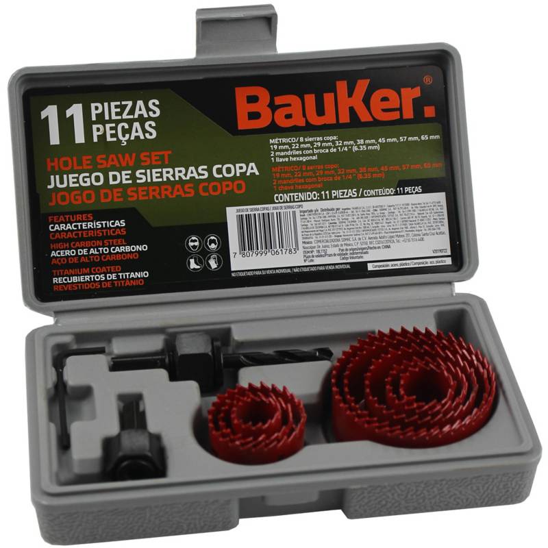 BAUKER - Set sierras copa 11 piezas