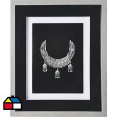 RONDA - Cuadro joya plata negro 37,5x44,5x3 cm