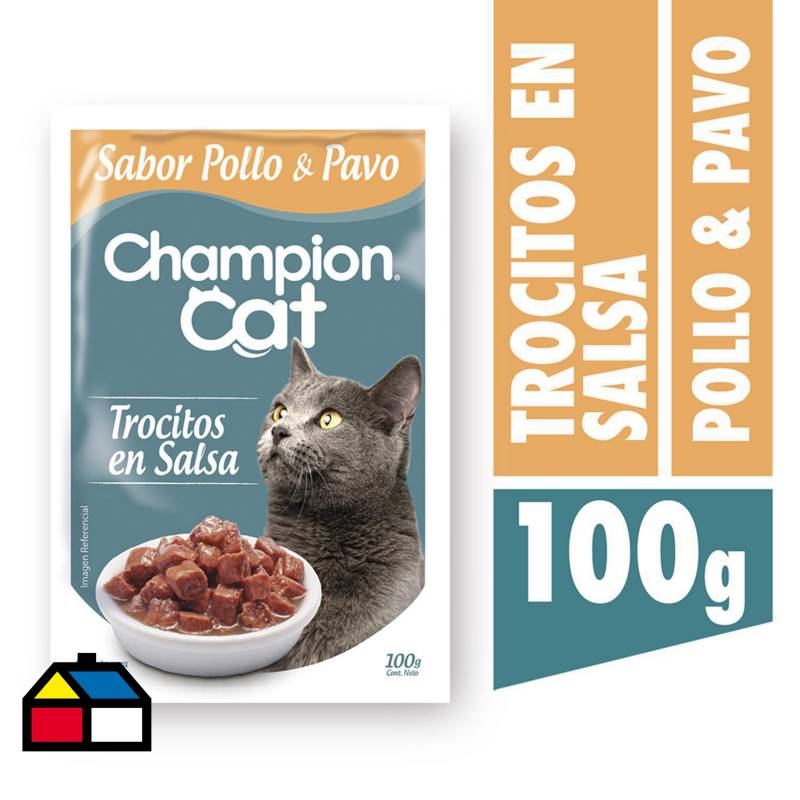 CHAMPION CAT - Alimento húmedo pollo pavo 100 gr
