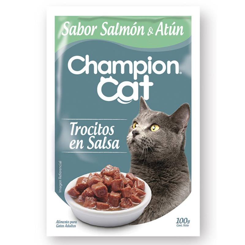 CHAMPION CAT - Alimento húmedo atún y salmón 100 gr