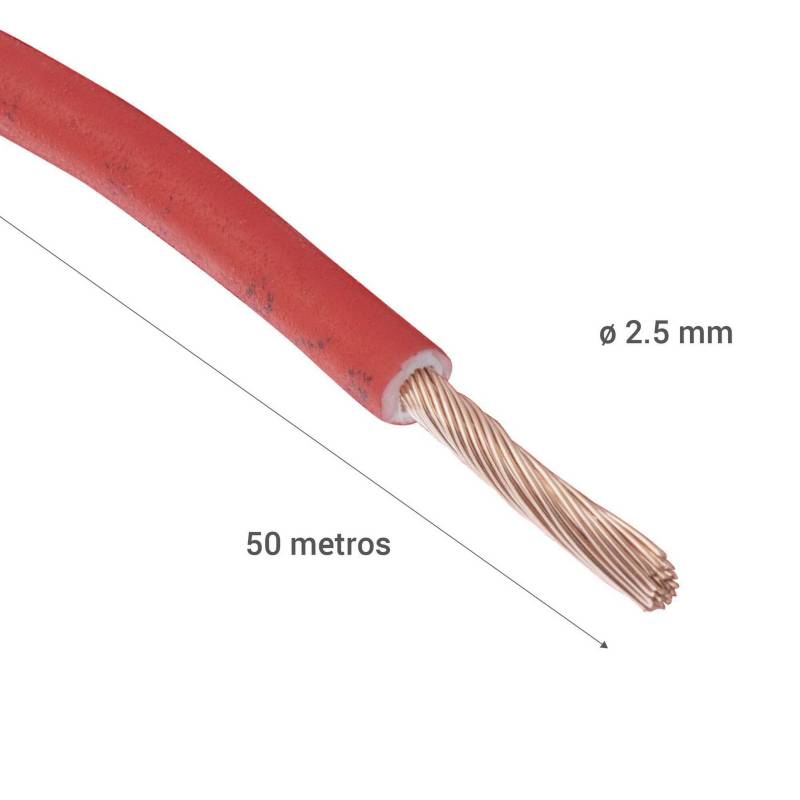Cable libre de halógenos (H07Z1K) 2,5 mm2 50 m Rojo