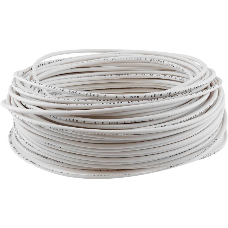 MADECO - Cable libre de halógenos (H07Z1K) 2,5 mm2 50 m Blanco.