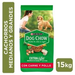 DOG CHOW - Alimento seco para cachorro 15 kg carne y leche