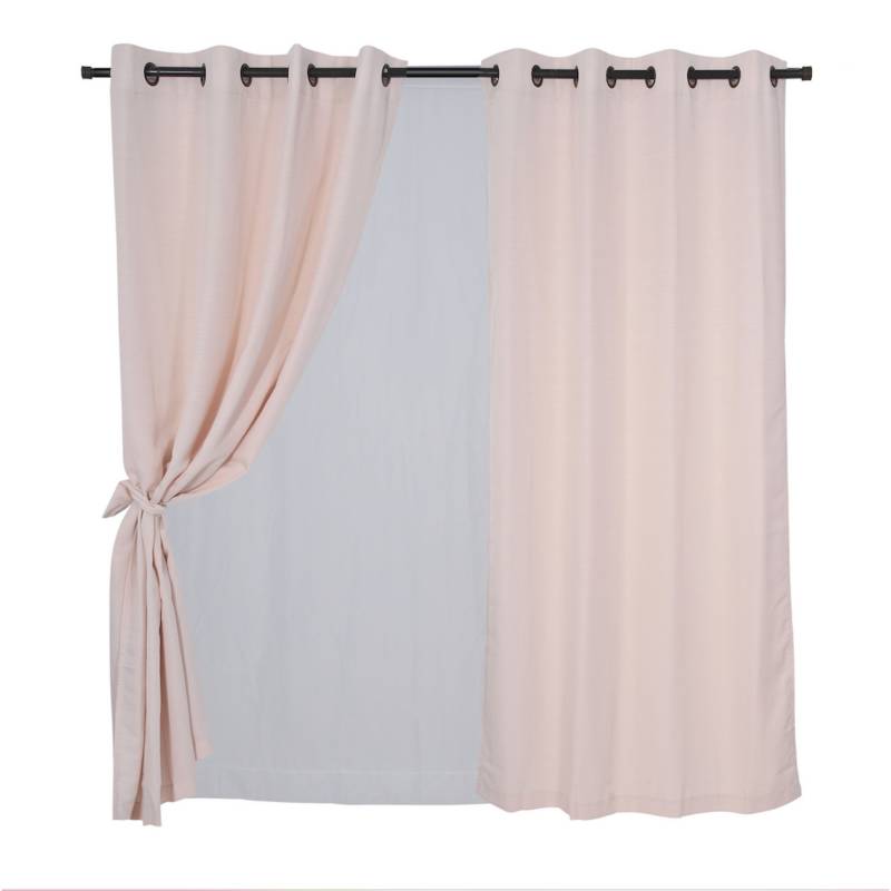 MASHINI - Set de cortinas tela 140x220cm Rústica Tarapacá taupe